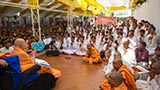 Devotees doing darshan of Swamishri