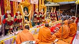  Sadhus engaged in murti-pratishtha mahapuja