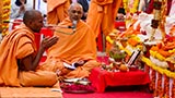  Sadhus participate in pratishtha rituals