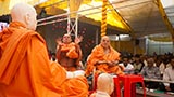  Senior sadhus perform mahapuja rituals