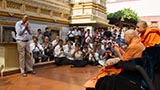  Swamishri blesses a devotee