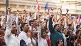  Devotees hail Bhagwan Swaminarayan and the Guru Parampara