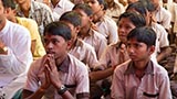  Tribal students from BAPS Vidyamandir, Rambhas doing darshan of Swamishri