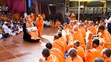  Sadhus doing darshan of Swamishri