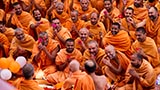  Sadhus doing darshan of Swamishri