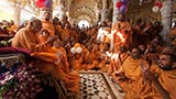  Sadhus doing darshan of Swamishri