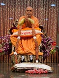  Senior sadhus honor Swamishri with garlands