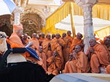  Sadhus doing darshan of Swamishri