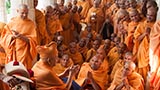  Sadhus doing darshan of Swamishri