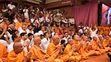  Sadhus and devotees doing darshan of Swamishri