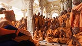  Sadhus doing darshan of Swamishri