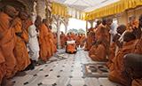  Sadhus doing darshan of Swamishri