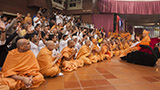  Sadhus and devotees doing darshan of Swamishri