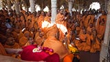  Sadhus doing darshan of Swamishri