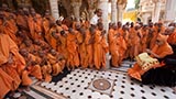  Sadhus doing darshan of Swamishri