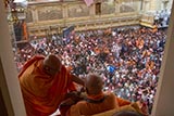  Senior sadhus honor Swamishri with garlands