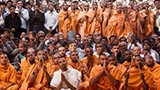  Sadhus and devotees doing darshan of Swamishri