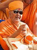 Swamishri in a divine, jovial mood