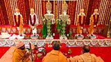  Sadhus engaged in murti-pratishtha mahapuja