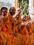 Sadhus doing darshan of Swamishri