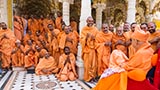  Sadhus doing darshan of Swamishri
