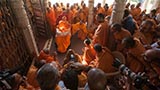  Sadhus doing darshan of Swamishri