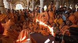  Sadhus doing darshan of Swamishri