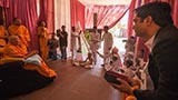  HH Pramukh Swami Maharaj arrives for Thakorji's darshan at 11:59 am