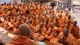  Sadhus doing darshan of Swamishri