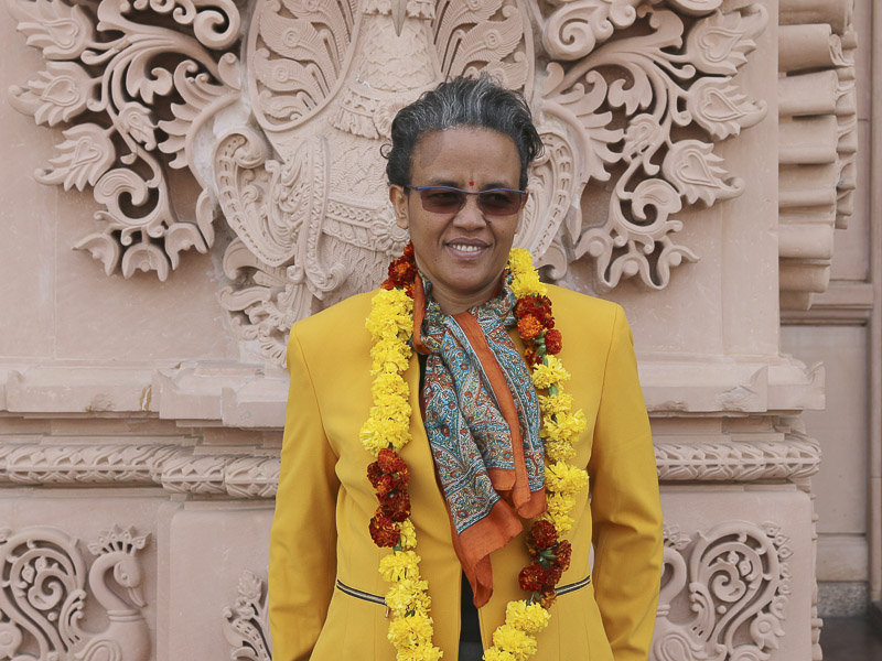 H.E. Mme. Roman Tesfaye, Ethiopia, at Swaminarayan Akshardham Mandir, New Delhi