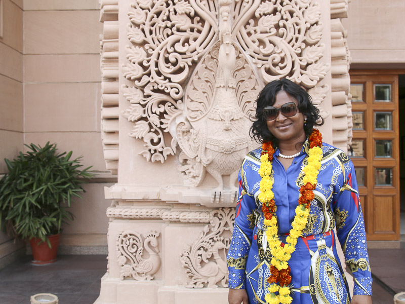 H.E. Mme. Monica Geingos, Namibia, at Swaminarayan Akshardham Mandir, New Delhi