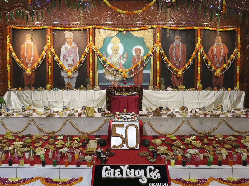Annakut Celebration at Akshar Purushottam Chhatralay (APC), Atladra