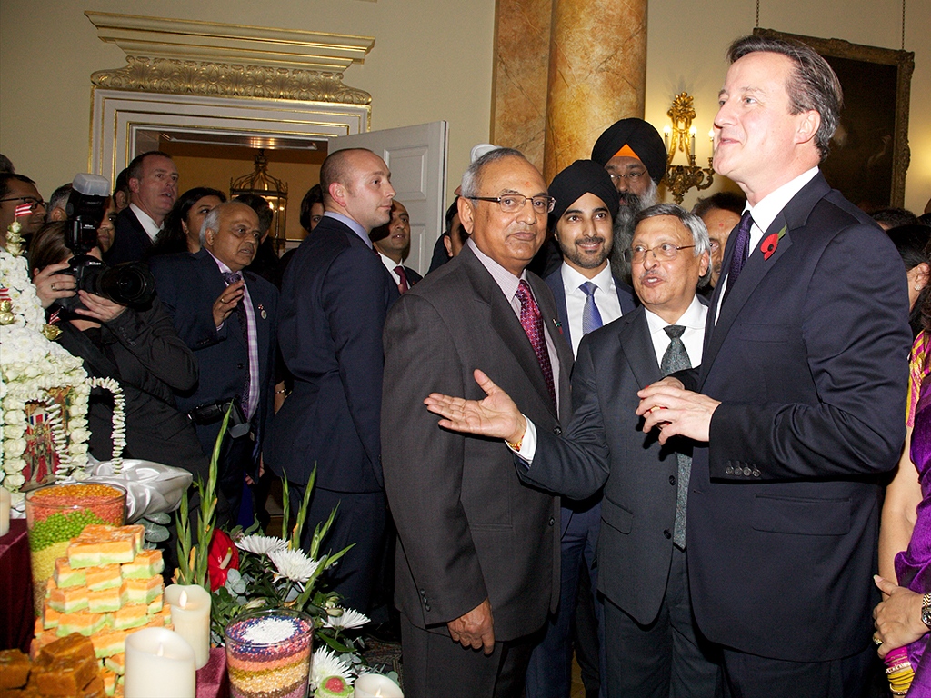 Prime Minister David Cameron admired the annakut offering prepared by volunteers of BAPS Shri Swaminarayan Mandir, London