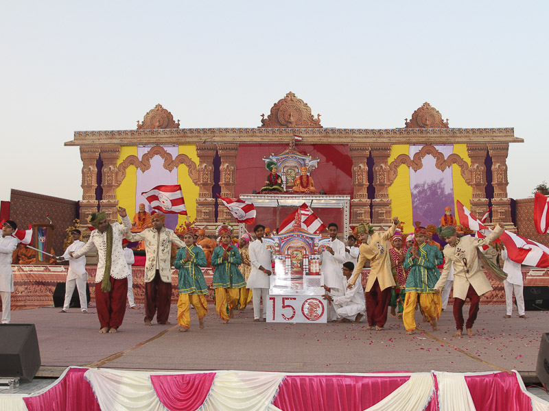Youths perform a cultural program