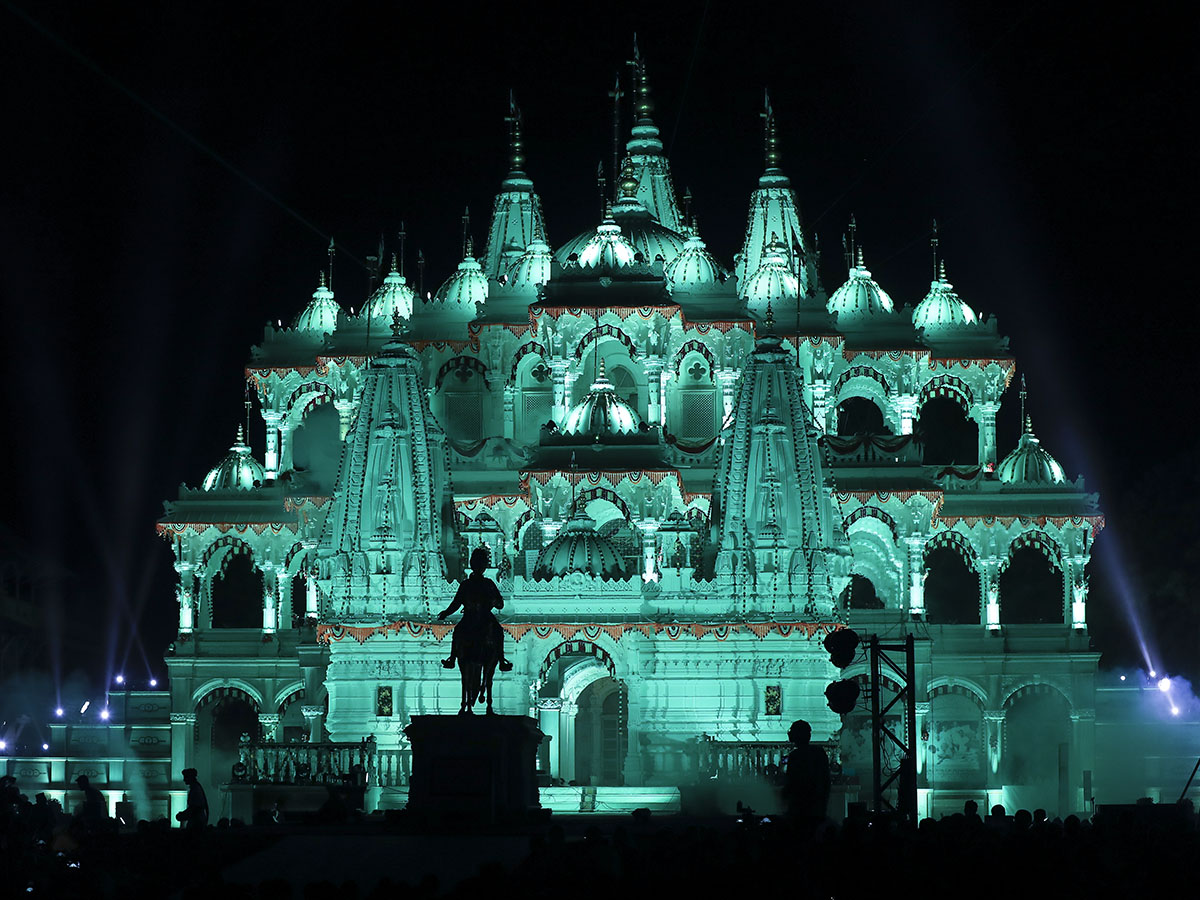 Light and sound show in the precincts of mandir