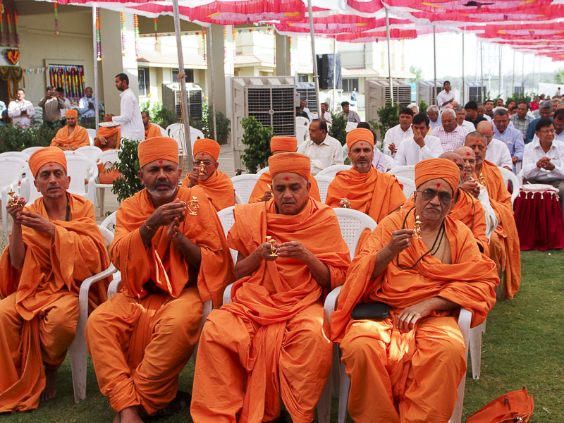 Sadhus perform mahapuja arti