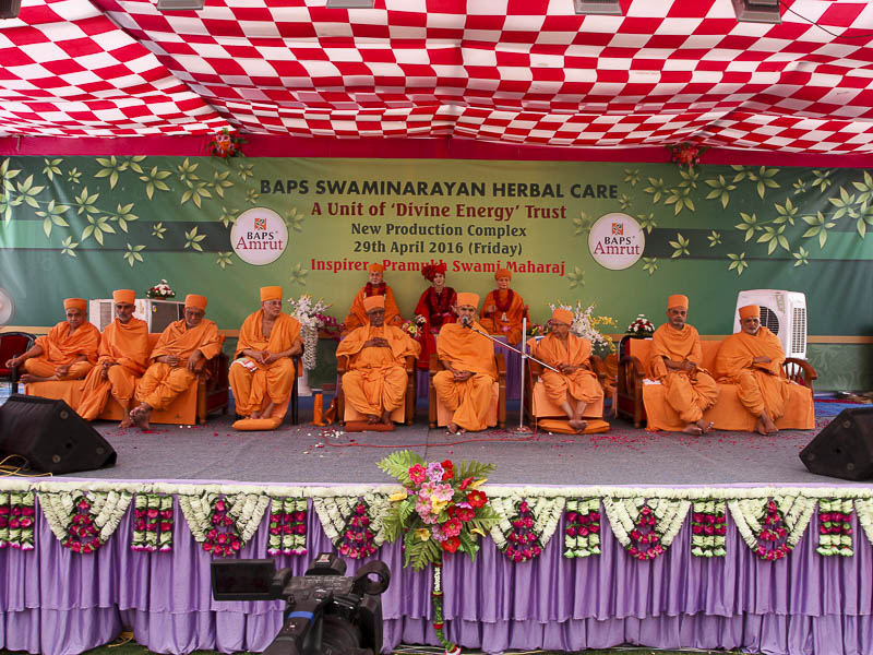 Pujya Mahant Swami addresses the assembly