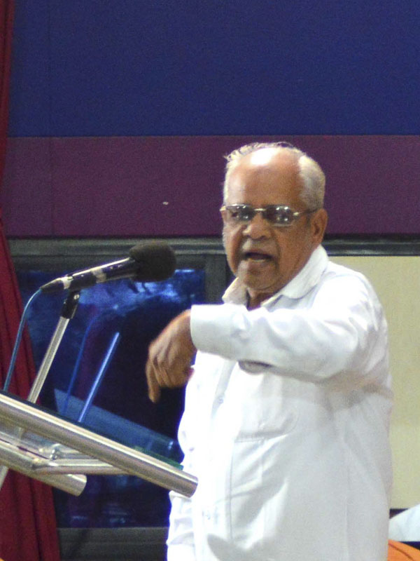 Dr. B T Valiya addresses the assembly