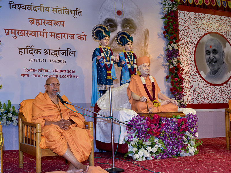 Pujya Tyagvallabh Swami addresses the assembly