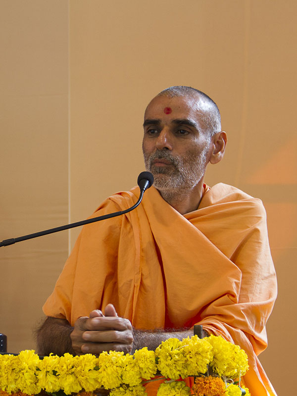 Anandswarup Swami addresses the assembly