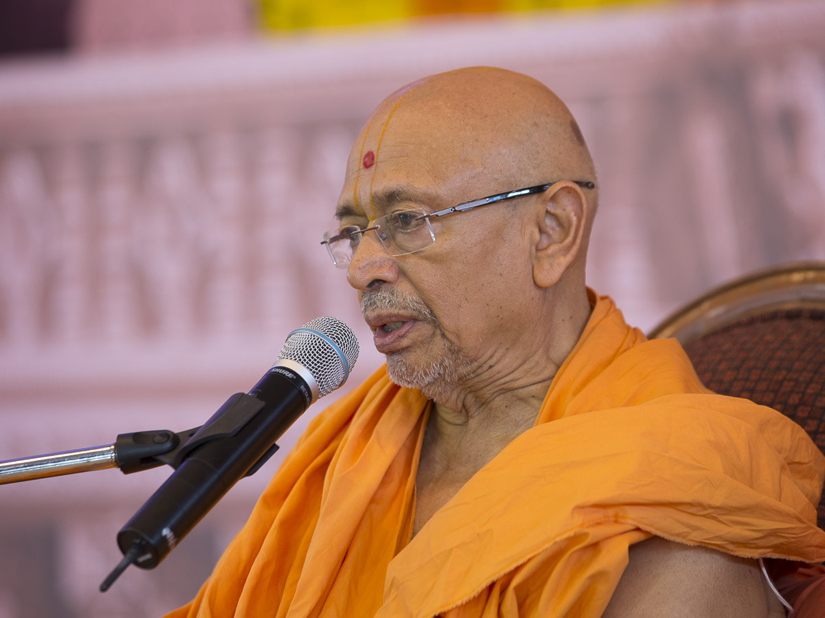 Pujya Tyagvallabh Swami addresses the assembly