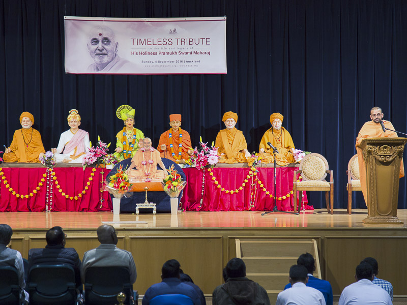 Tribute Assembly in Honor of HH Pramukh Swami Maharaj, Auckland