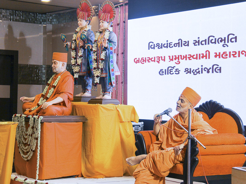 Pujya Viveksagar Swami addresses the assembly