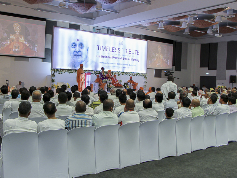 Tribute Assembly in Honor of HH Pramukh Swami Maharaj, Gaborone