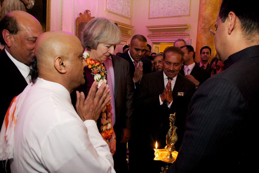 Praying for peace and prosperity during divo-lighting at 10 Downing Street Diwali Reception