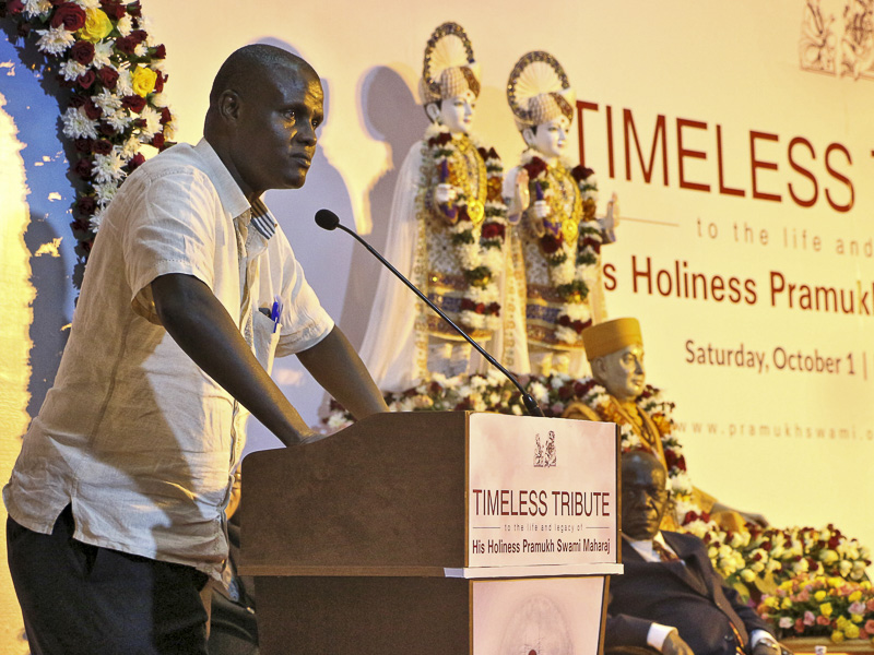 Paddy Musanna addresses the assembly