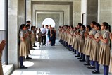 Dr. Mahesh Patel was greeted with traditional shlok chanting by students