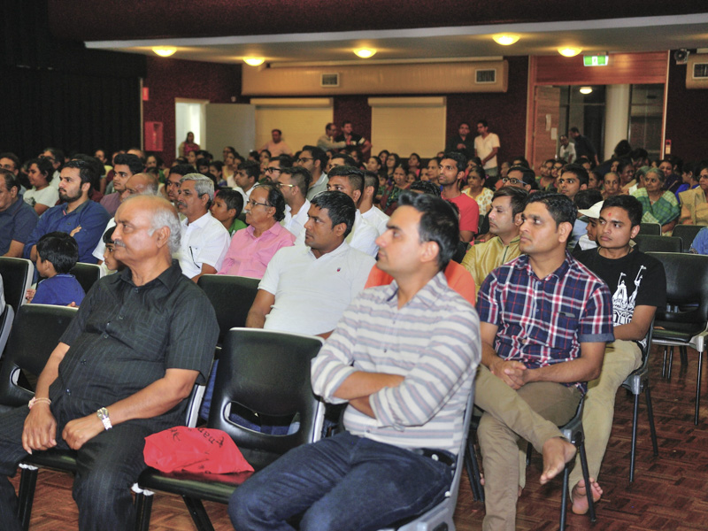 Devotees during the kirtan aradhana assembly, Gold Coast