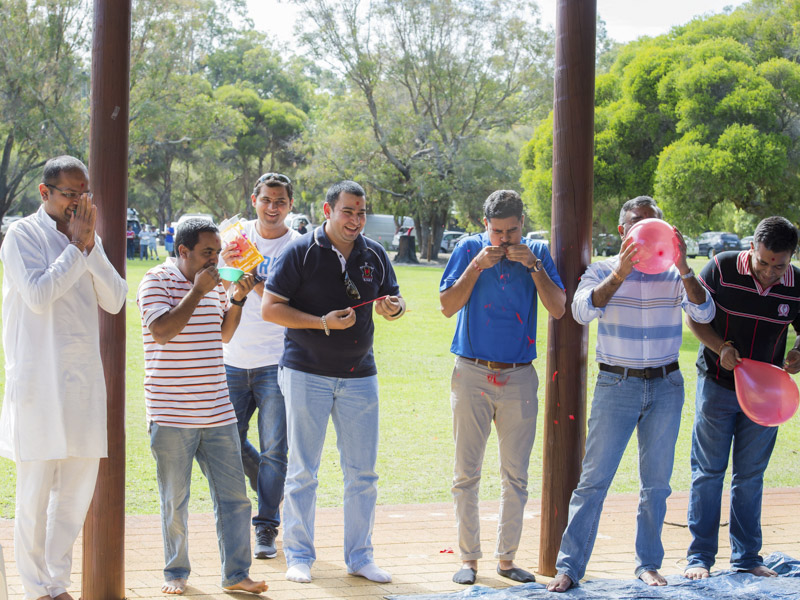 Devotees participates in an activities