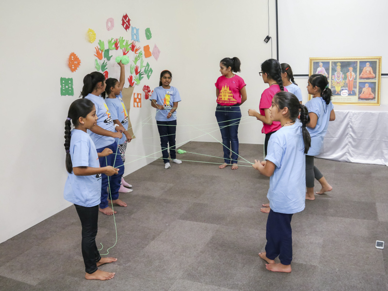 Children participates in the group activity